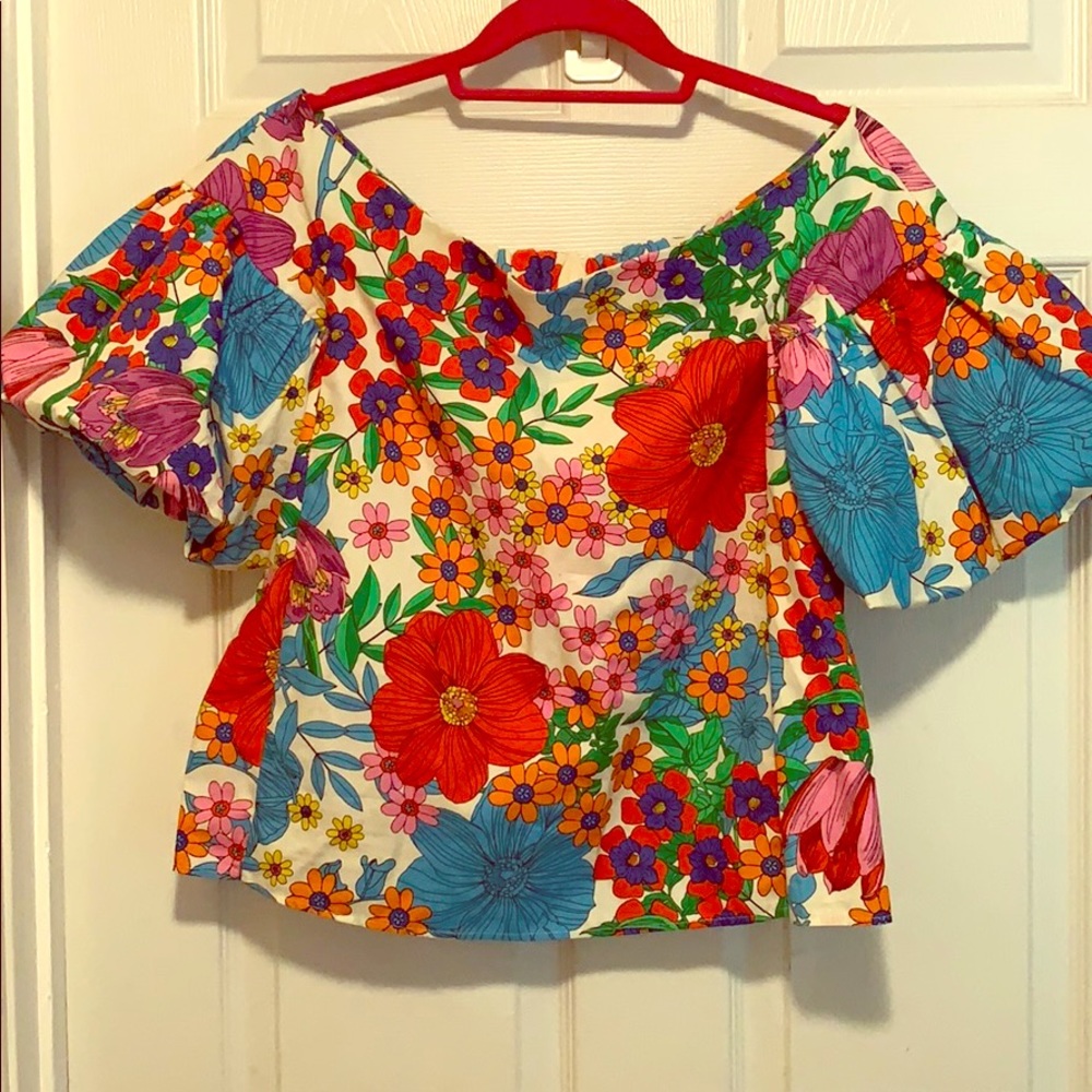 Beautiful off the shoulder floral blouse